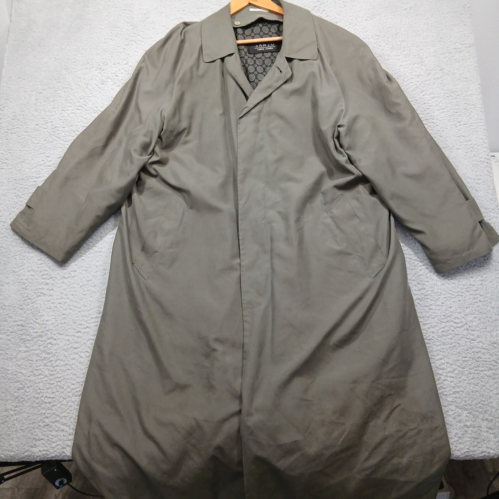 Sanyo by Carol Cohen Women's Green Trench Coat Lined Long‎ Jacket XL